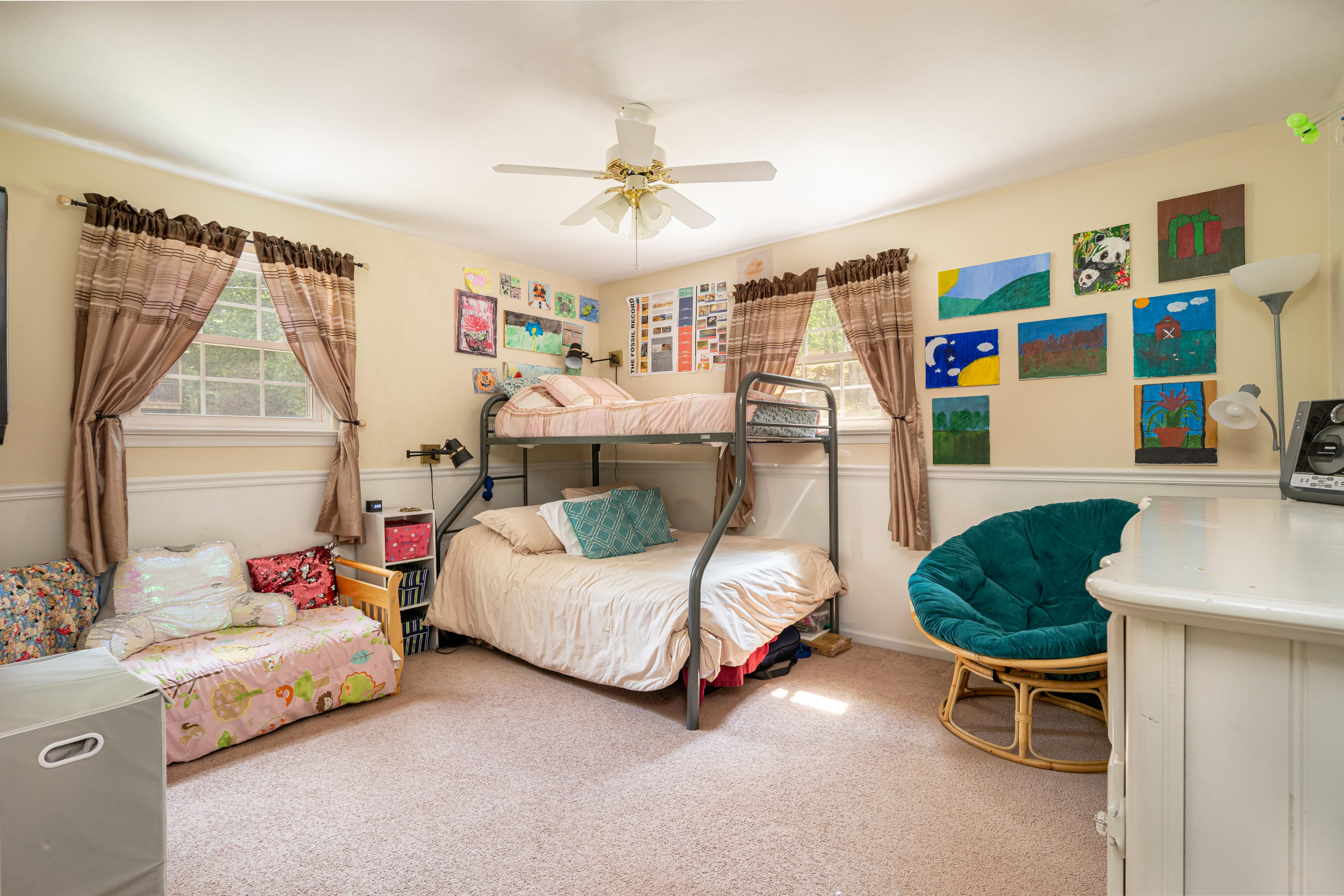 437 Pin Oak Drive Blue Ridge, VA 24064 - Photo 14 of 24 a bedroom with a bed gym equipment and view of living room