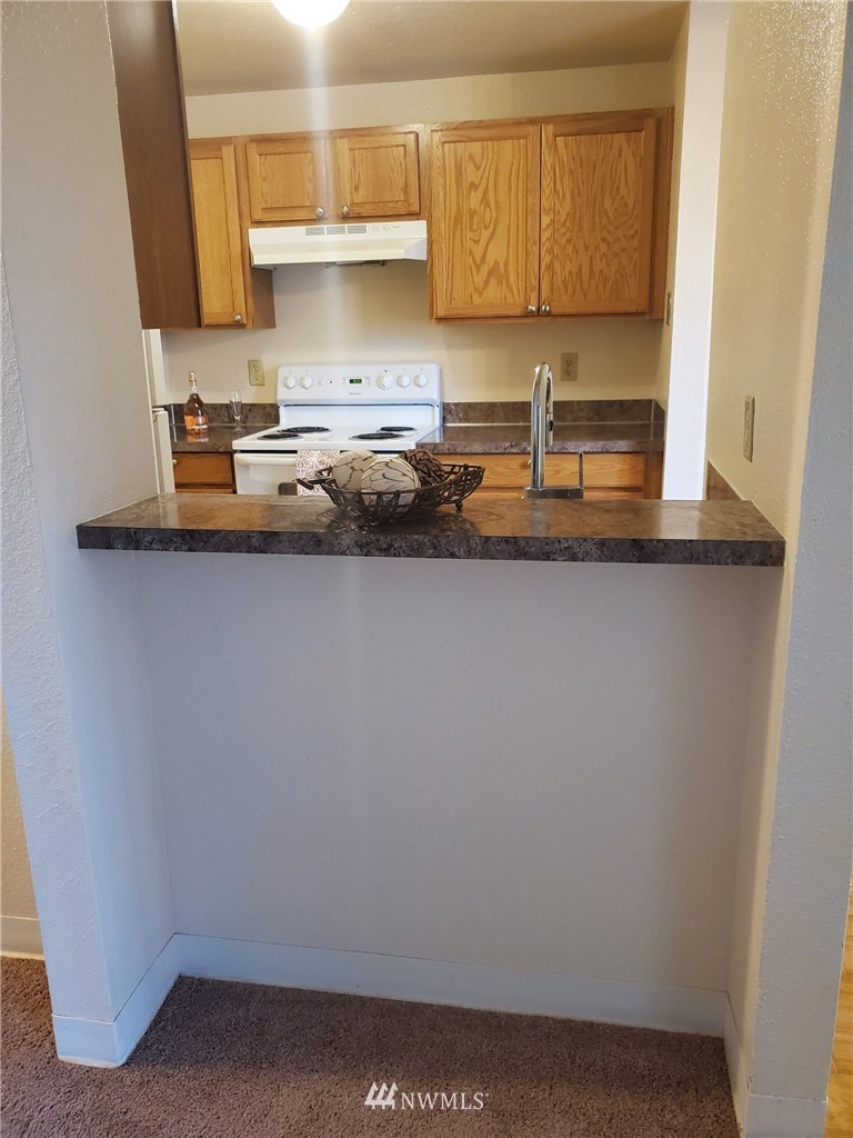 4601 Southwest 320th Street, Unit O6 Federal Way, WA 98023 - Photo 1 of 9 a kitchen with a sink a stove and cabinets