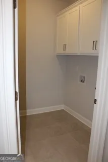 a view of cabinets and window