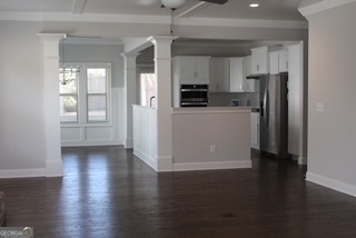 1958 Lola Lane Southwest Marietta, GA 30064 - Photo 3 of 42 a view of kitchen with stainless steel appliances wooden floors and view living room