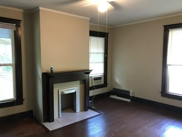 a view of a door and a window