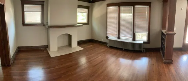 a view of entryway with wooden floor
