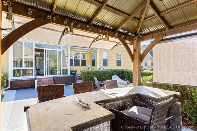 a outdoor space with patio furniture