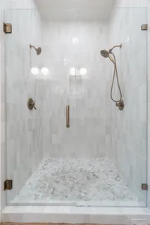 a bathroom with a shower
