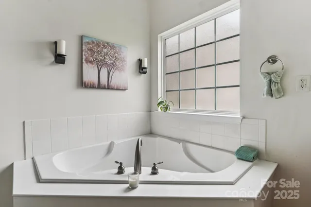 a bathroom with a tub