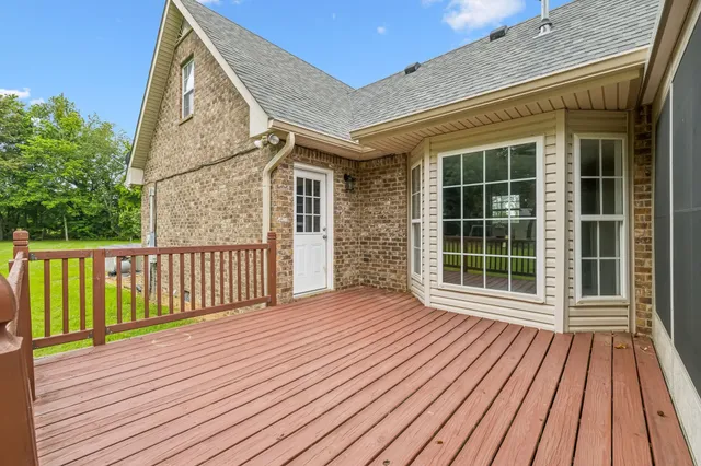 a view of a wooden deck