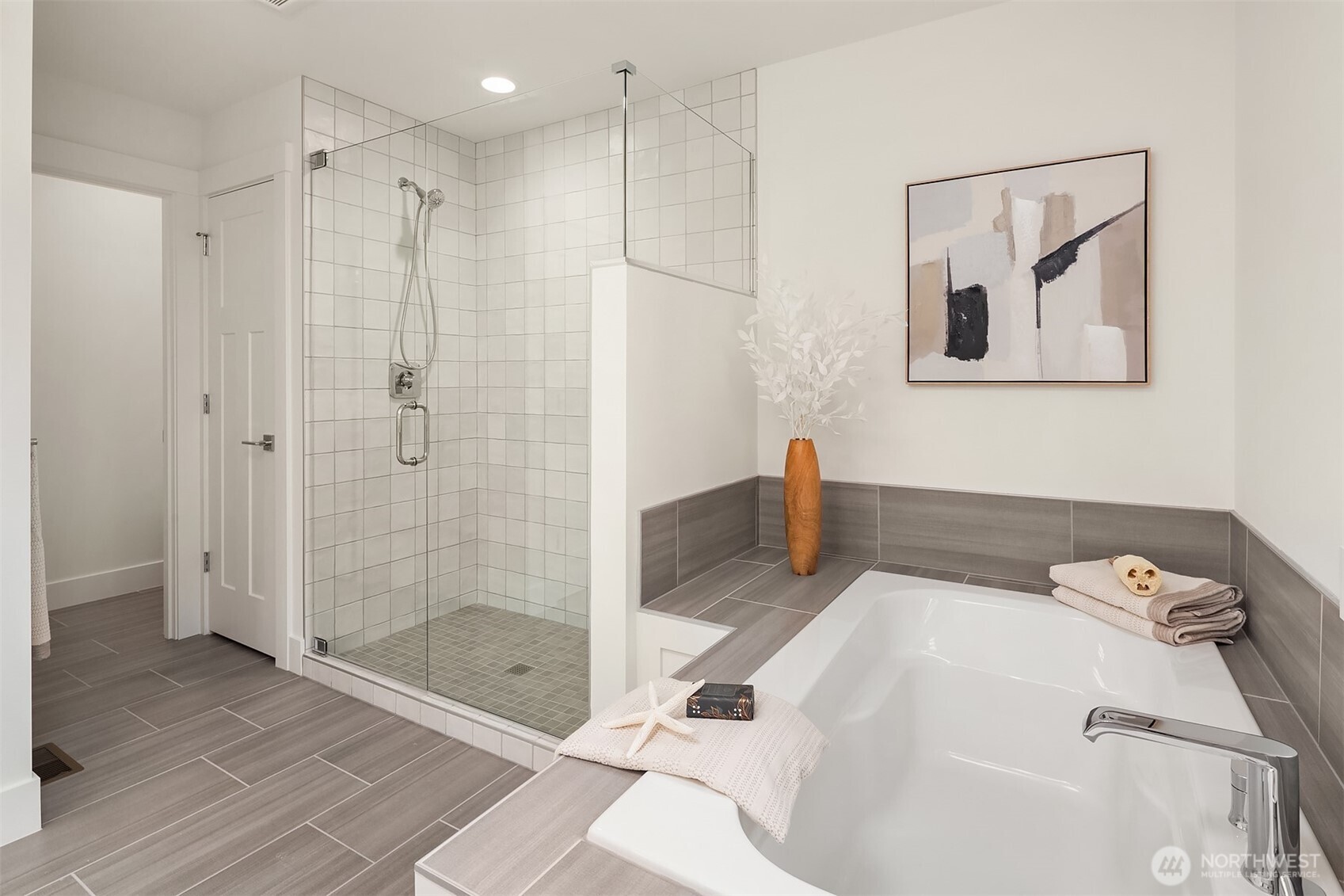 22212 98th Avenue West Edmonds, WA 98020 - Photo 29 of 39 a bathroom with a bathtub and a shower