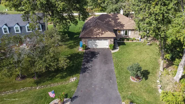 an aerial view of a house