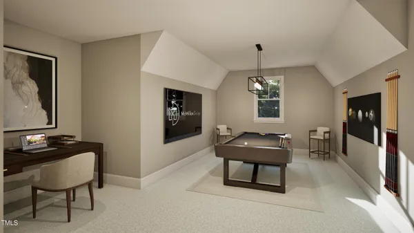 a bedroom with a bed and a couch next to a window