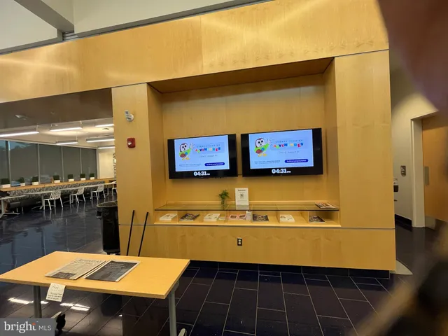 a view of a park with a slide