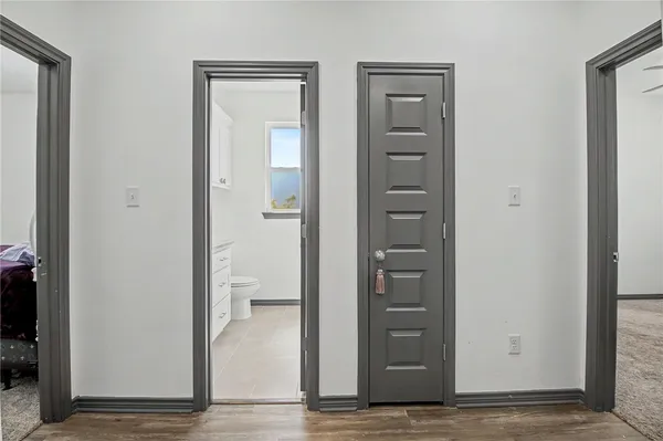 an empty room with windows