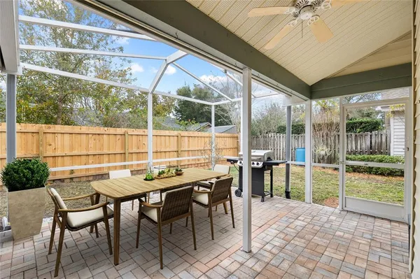 a house view with a outdoor space