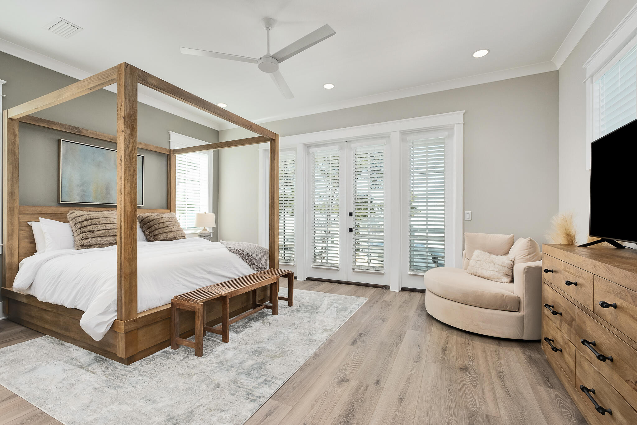 107 Grande Pointe Dr Inlet Beach Inlet Beach, FL 32461 - Photo 24 of 78 a spacious bedroom with a bed and a flat screen tv