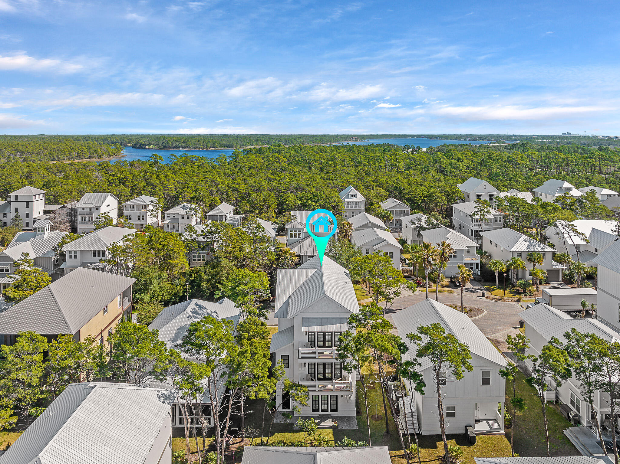 107 Grande Pointe Dr Inlet Beach Inlet Beach, FL 32461 - Photo 55 of 78 an aerial view of residential houses with outdoor space and swimming pool