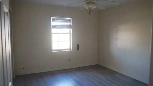 an empty room with a window