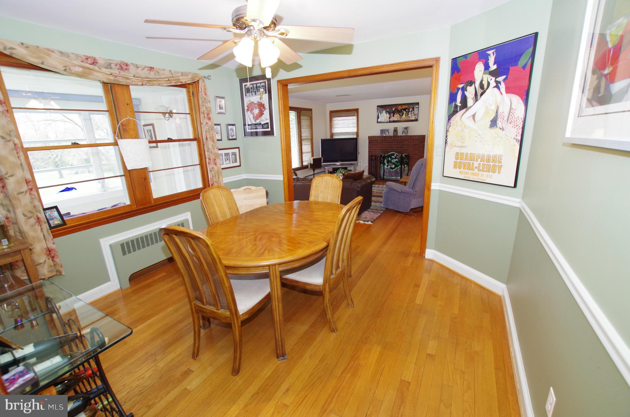 1711 Gayfields Drive Silver Spring, MD 20906 - Photo 7 of 30 Dining Room with Chair Rail and Ceiling Fan