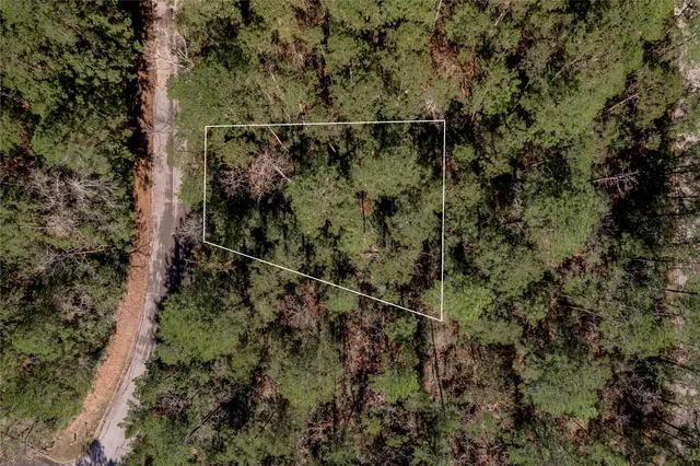 a aerial view of a house with a tree