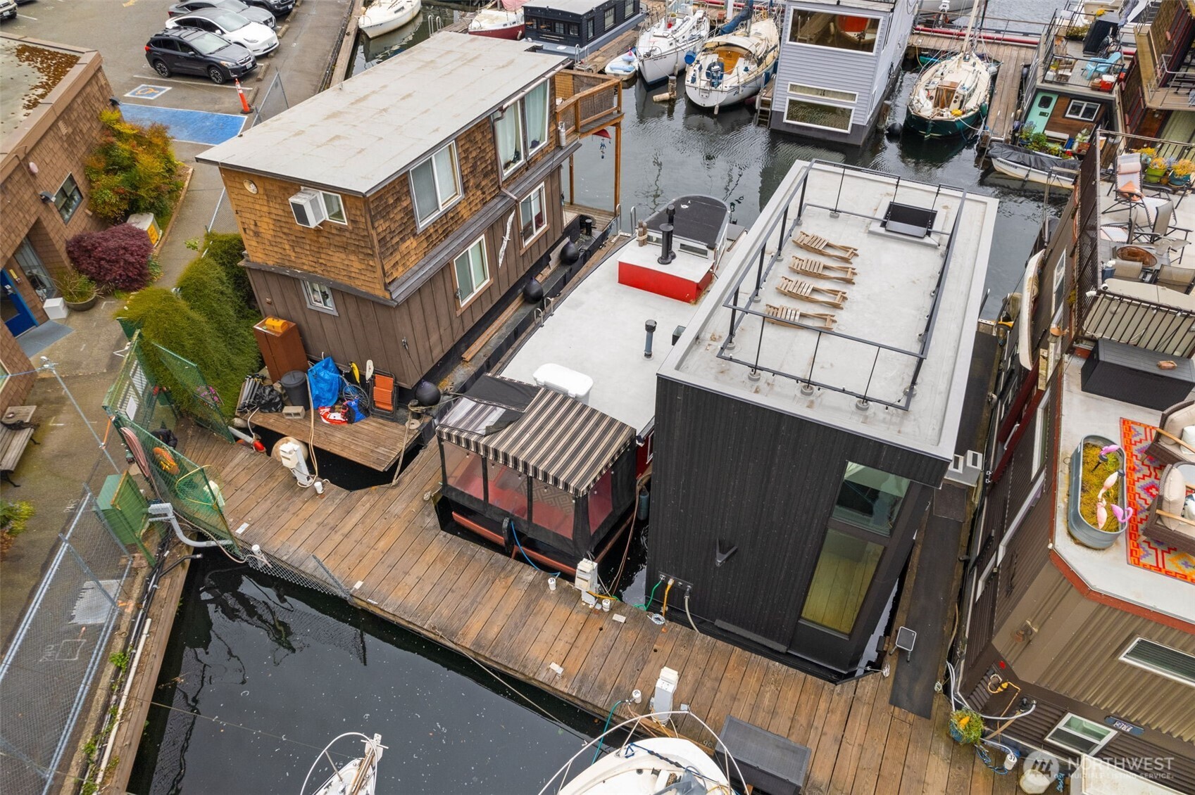 2143 North Northlake Way, Unit 34 Seattle, WA 98103 - Photo 16 of 21 an aerial view of a house with outdoor space