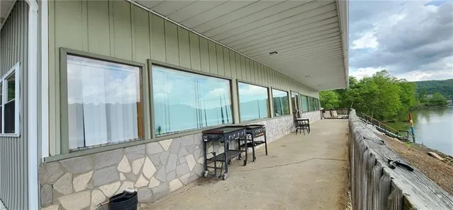 an outdoor view with patio