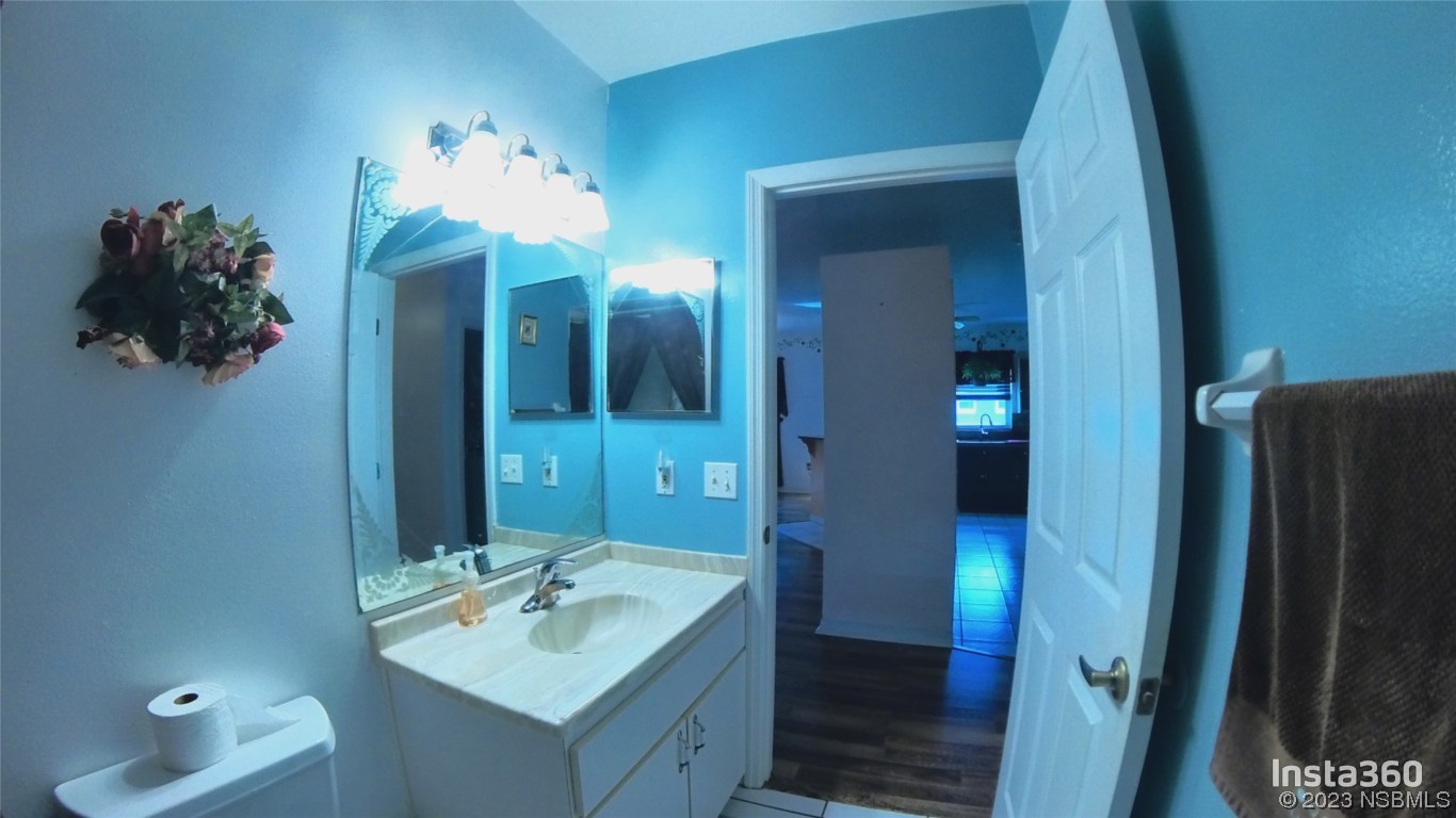 213 Falcon Avenue Edgewater, FL 32141 - Photo 25 of 44 a bathroom with a sink vanity and a mirror