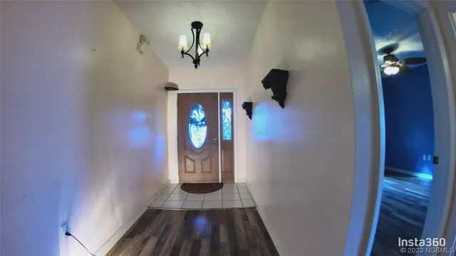 a view of hallway with washer and dryer