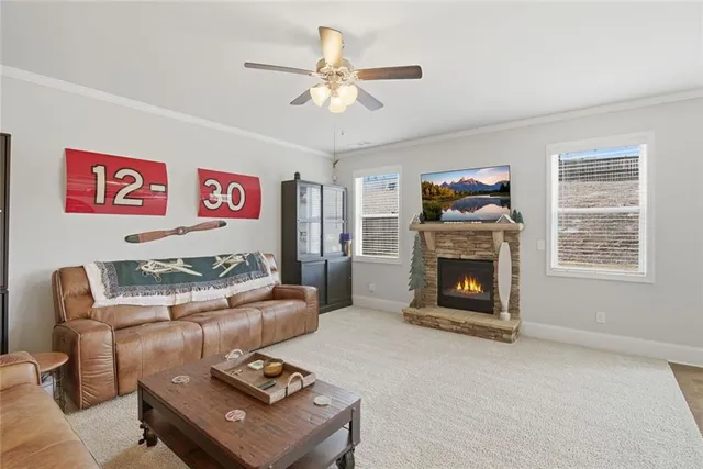 a living room with furniture