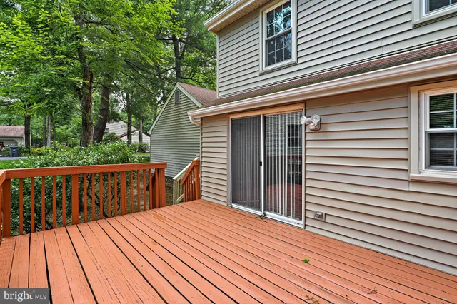 a view of wooden deck