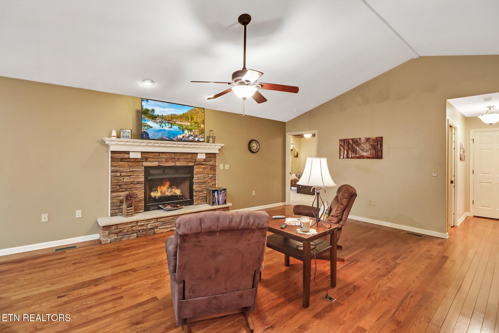 224 Victoria Circle Jamestown, TN 38556 - Photo 22 of 52 a living room with furniture and a fireplace