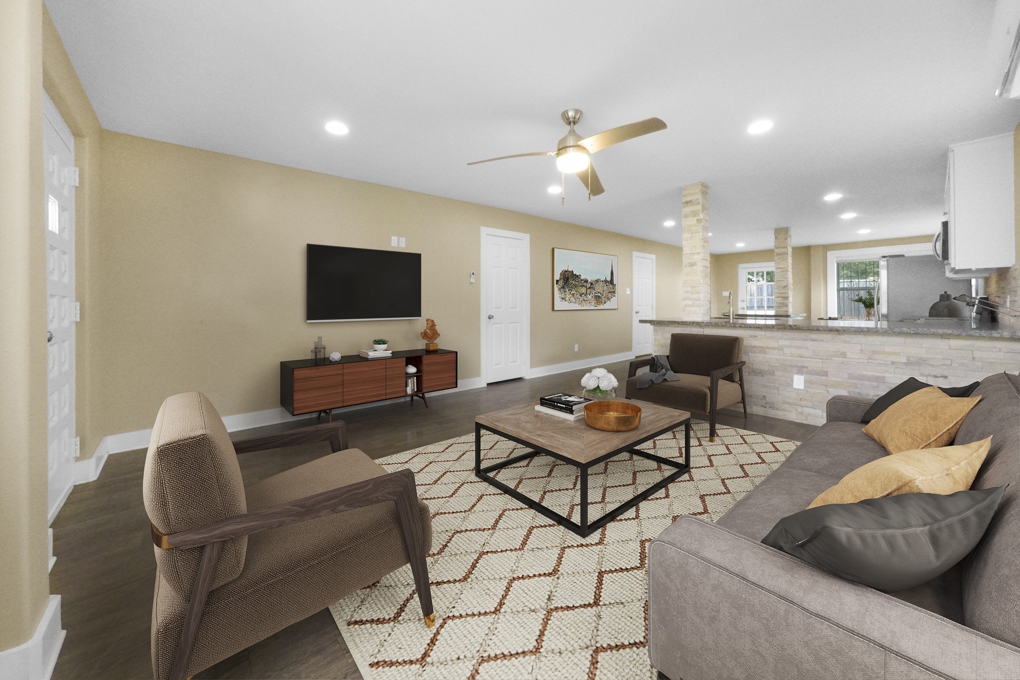 1709 Dan Street Houston, TX 77020 - Photo 8 of 29 a living room with furniture and a flat screen tv