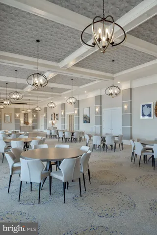 a view of a dining room