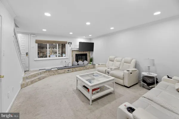 a living room with furniture