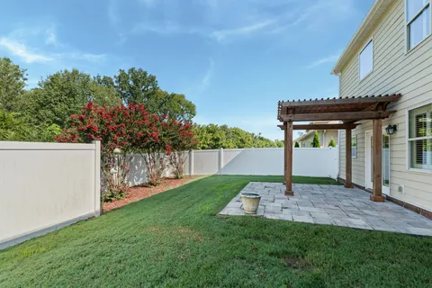 a view of a backyard with a garden