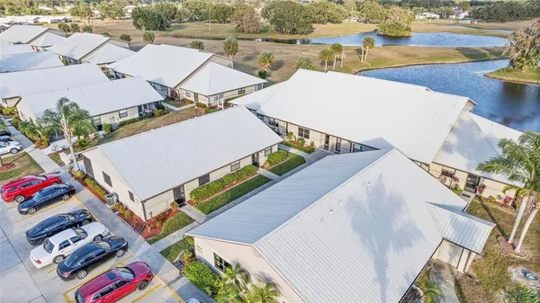 an aerial view of a house