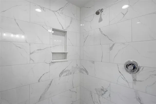 a bathroom with shower