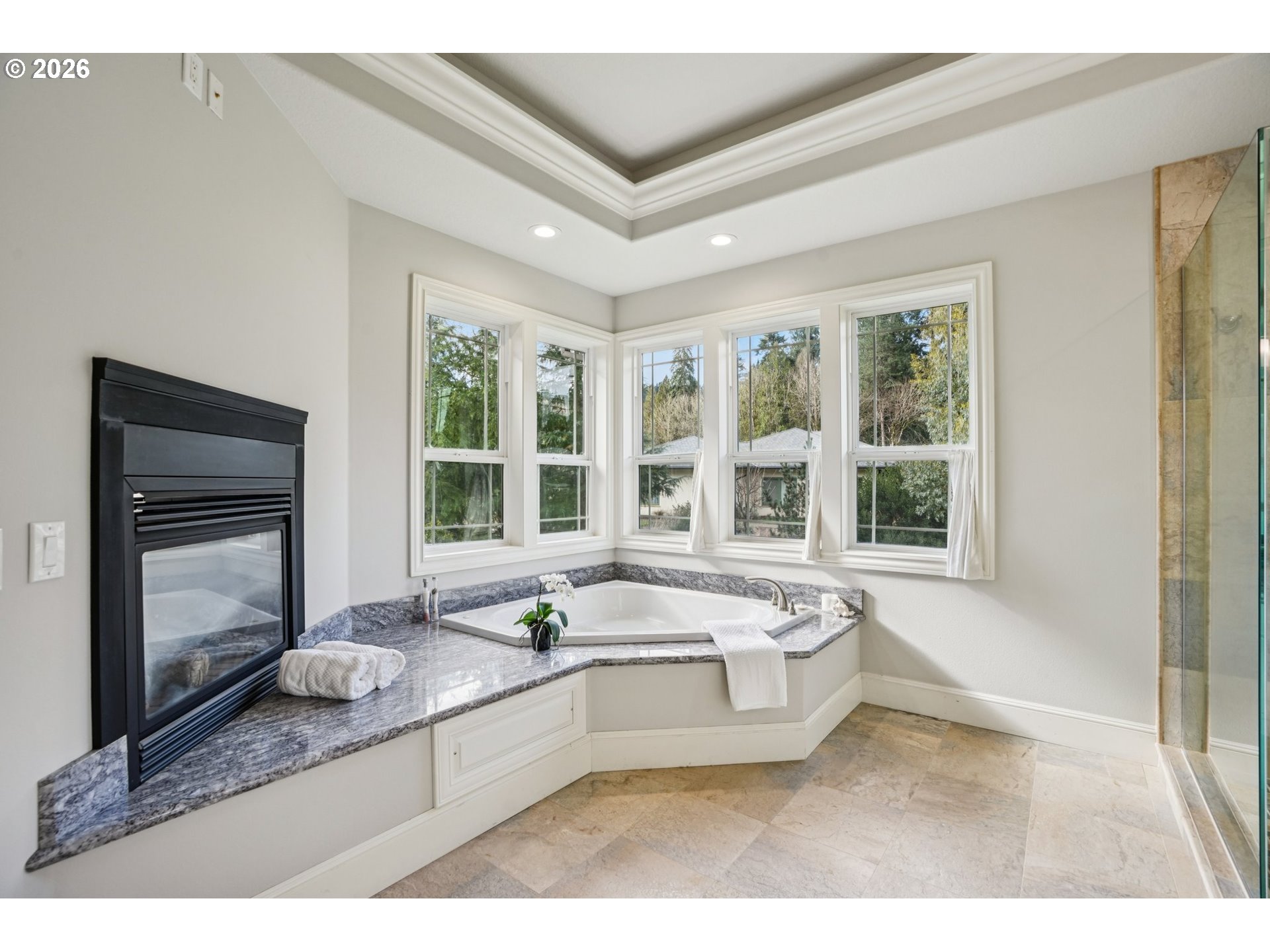 23044 Southwest Ulsky Road West Linn, OR 97068 - Photo 25 of 48 a living room with granite countertop furniture and floor to ceiling window