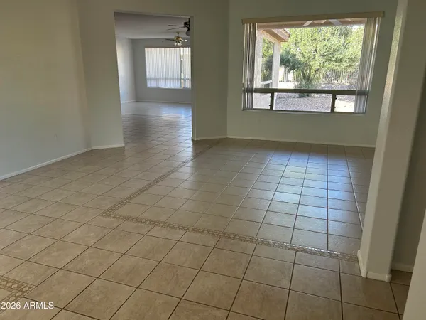 an empty room and window
