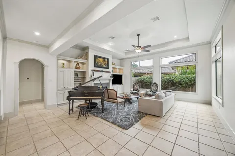 a living room with furniture