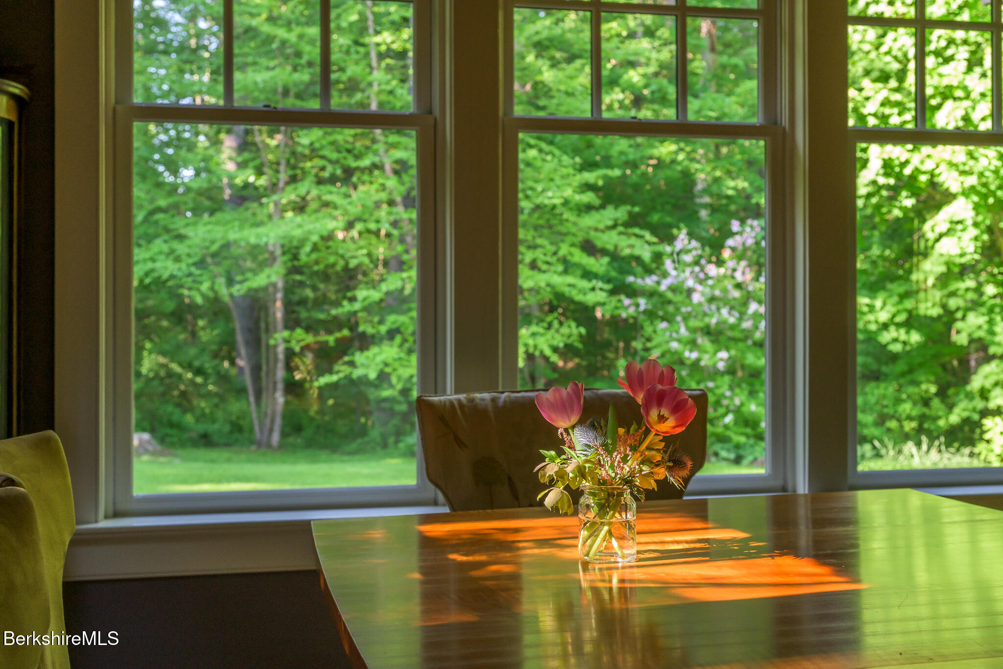 430 Lenox Road Richmond, MA 01254 - Photo 7 of 66 a view of a pool with table and chairs and floor to ceiling window