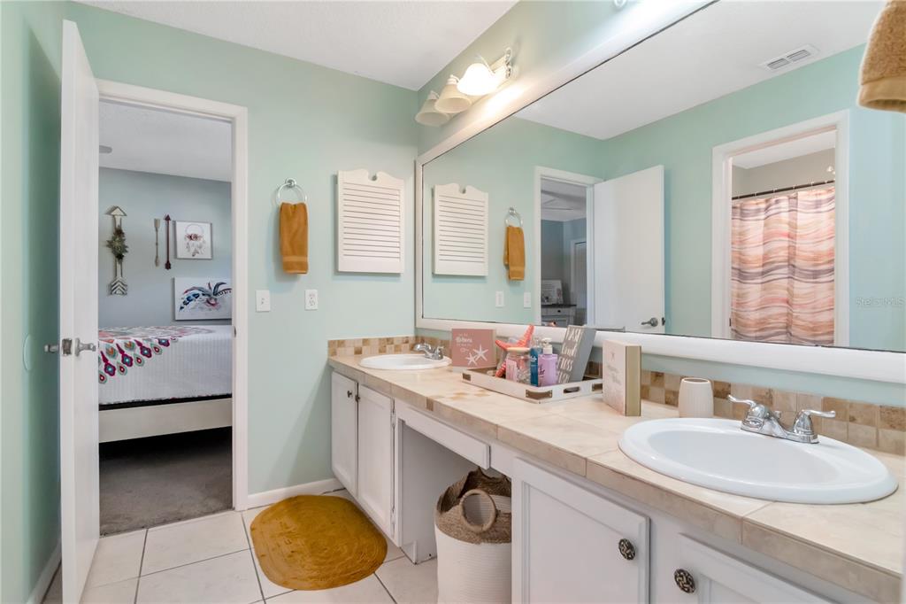 2604 Goldcrest Place Valrico, FL 33596 - Photo 28 of 72 a bathroom with a sink double vanity and a mirror