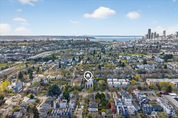 an aerial view of a city