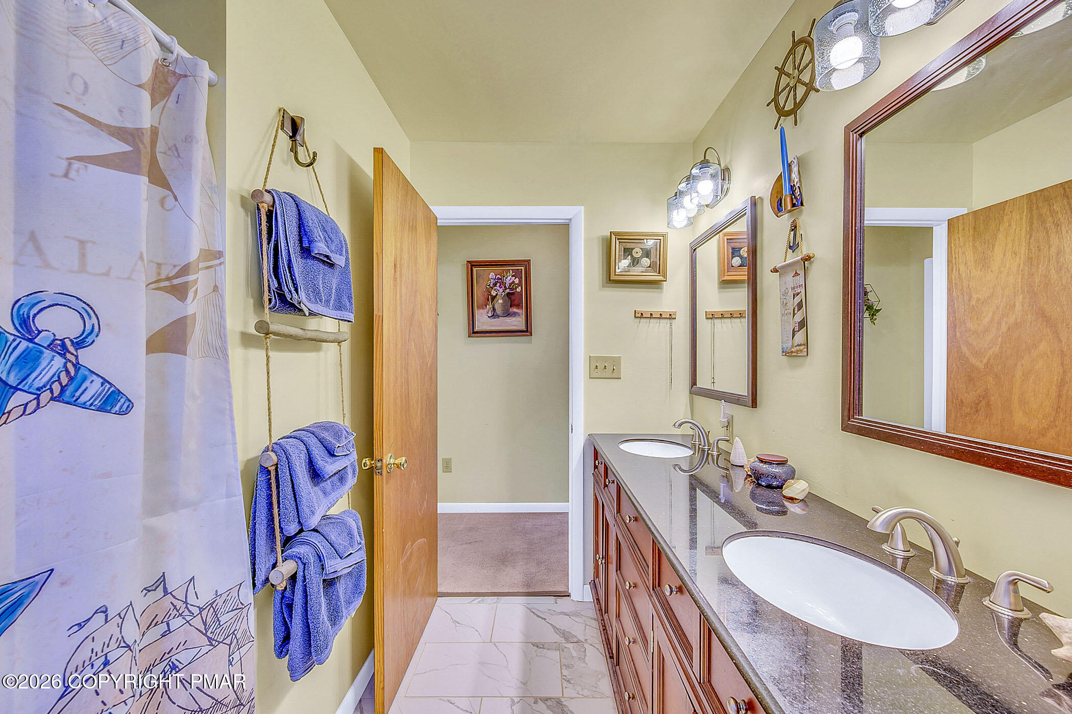 12 Coal Street Nesquehoning, PA 18240 - Photo 9 of 37 a bathroom with a granite countertop tub sink and mirror
