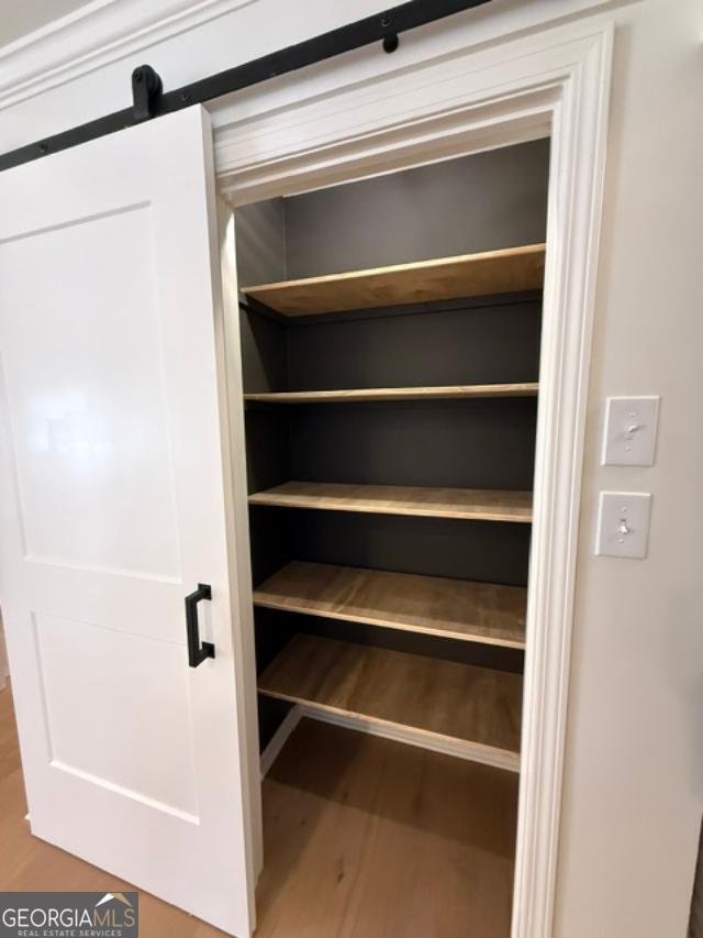 161 Hancock Road Williamson, GA 30292 - Photo 15 of 44 a view of walk in closet with empty racks