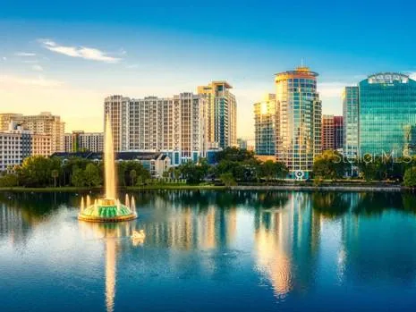 a view of a city with tall buildings