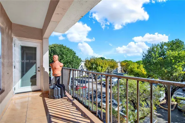 a view of a balcony