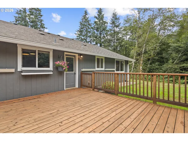 a view of a yard with a tree