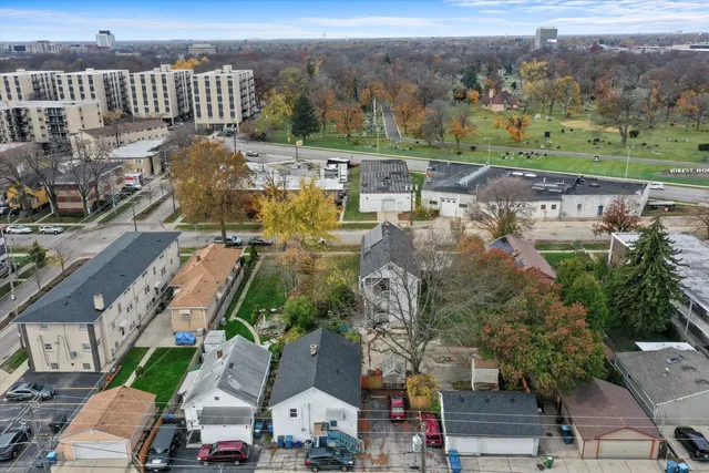 an aerial view of a city with lots of residential buildings