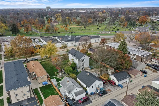 an aerial view of multiple house