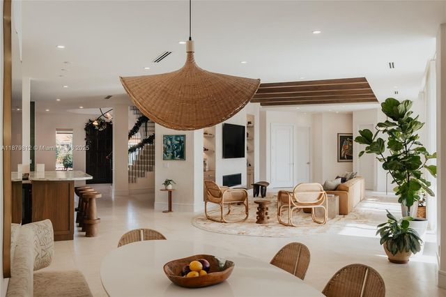 a living room with fireplace furniture and a flat screen tv