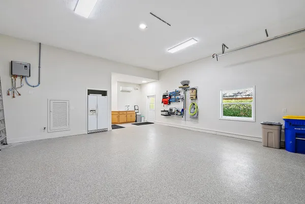 a storage room with washer and dryer
