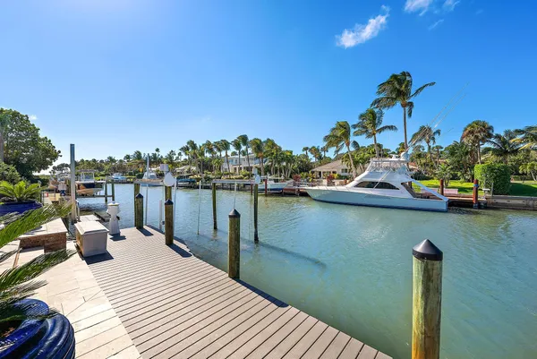 a view of a lake with boats